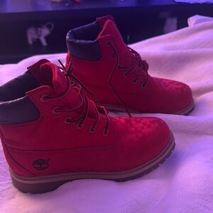Timberland Red and Black Outdoor Boots